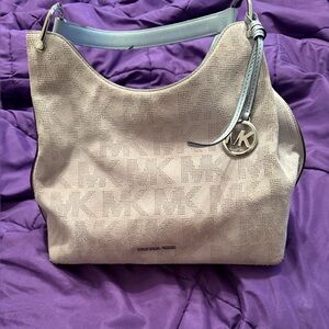 Michael Kors Light Blue Perforated Hobo Bag
